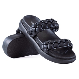 SHELOVET Fonott Papucsok A Platformon fekete