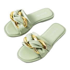 Zöld papucs Tahan lánccal