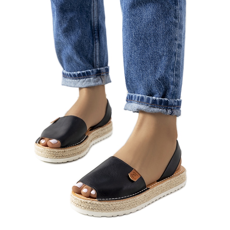 Fekete espadrillák a Verdam platformon