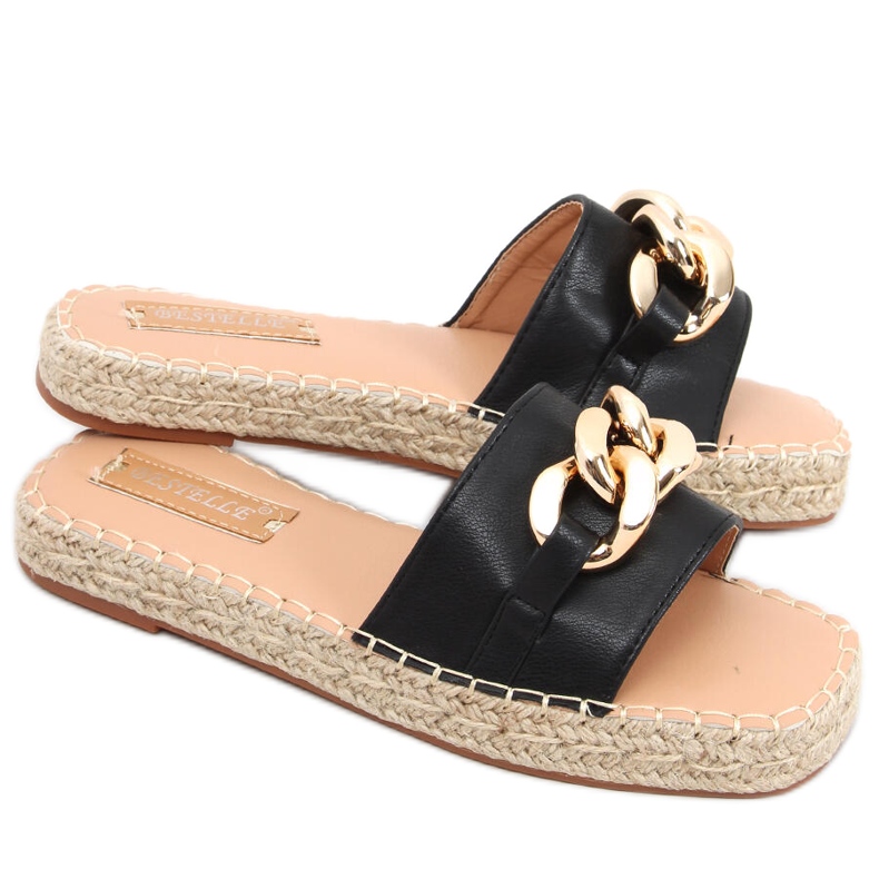 Espadrillák Doria Black lánccal fekete