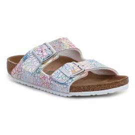 Birkenstock Arizona Kids Flashy Hologram ezüst papucs 1022173 sokszínű Birkenstock Arizona Kids Flashy Hologram ezüst papucs 1022173 sokszínű