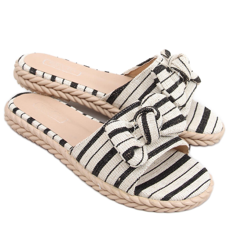 Adana Fekete női papucs bézs