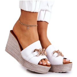 Lewski Shoes Bőr ékpapucs Lewski 3062 Fehér Lewski Shoes Bőr ékpapucs Lewski 3062 Fehér