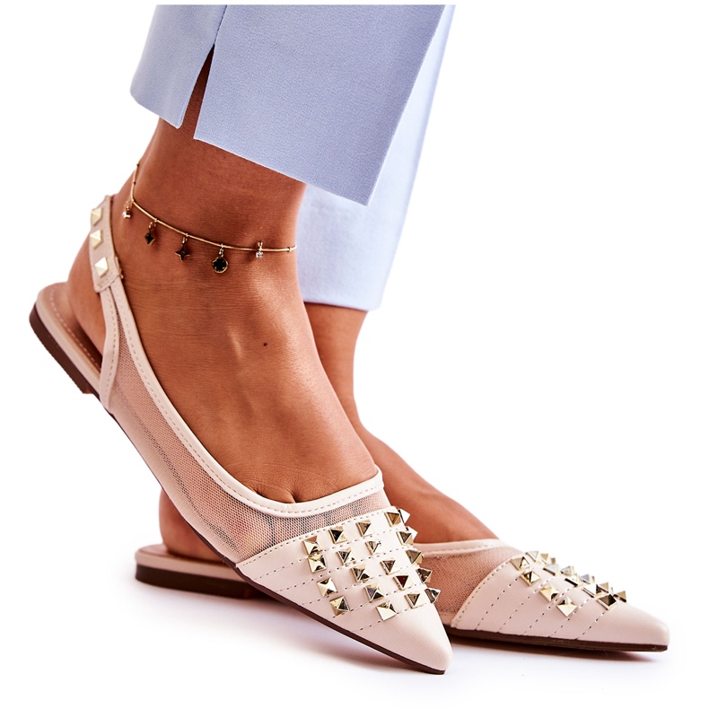 Női balerinák bézs színű Kinleyvel