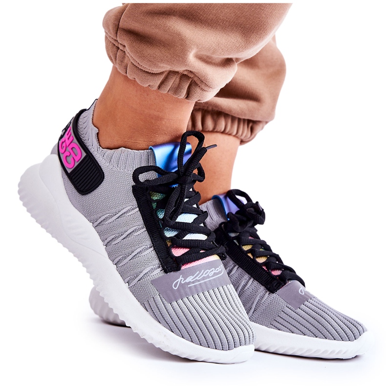 Női sportcipő Slip-on szürke Klayra