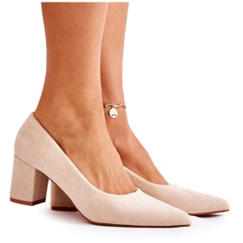 PS1 Klasszikus Velúr Pumpák Egy Bar Bézs Lency