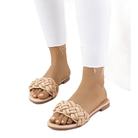 BM Elegáns bézs színű Correra papucs