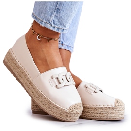 FB2 Klasszikus espadrillák bézs Julianne platformon