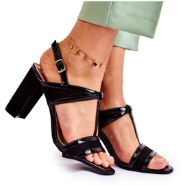 PG1 Divatos bőrszandálok egy rudon, fekete szenvedély PG1 Divatos bőrszandálok egy rudon, fekete szenvedély