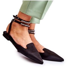 WS1 Fekete Amisha női szandál spitz orrral