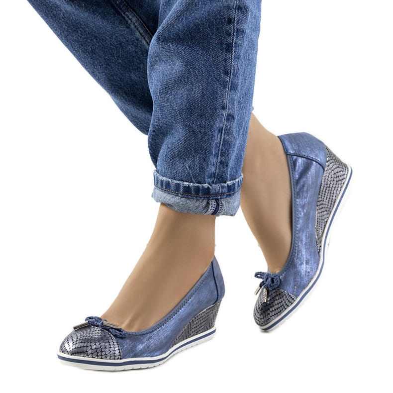 Kék ék alakú tornacipő Blance