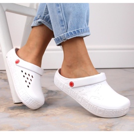 Big Star II275003 fehér kroks fehér hab papucs