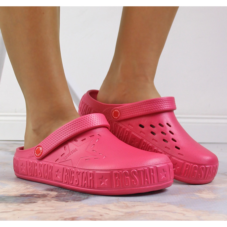 Női rózsaszín papucs kroks rózsaszín Big Star II275007