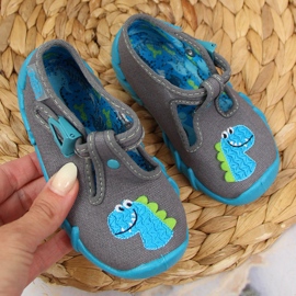 Fiú papucs csat szürke Befado dinoszaurusszal