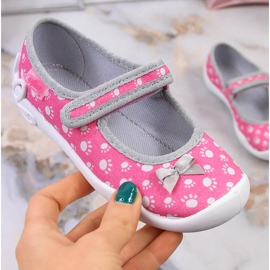 Lány papucs tépőzáras rózsaszín Befado masnival