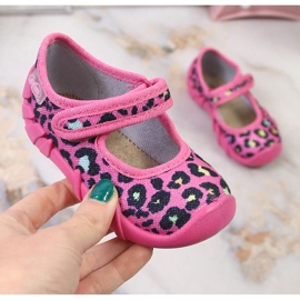Lány papucs tépőzáras rózsaszín párduc rózsaszín Befadoval