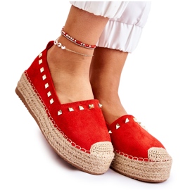 WT1 Női espadrillák vörös Laross szegecsekkel piros WT1 Női espadrillák vörös Laross szegecsekkel piros