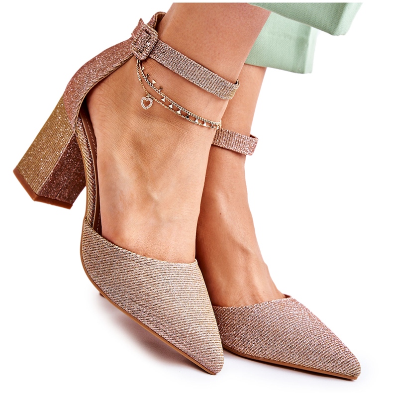 WS1 Fényes szivattyúk egy rúdon Sötét arany Amira aranysárga