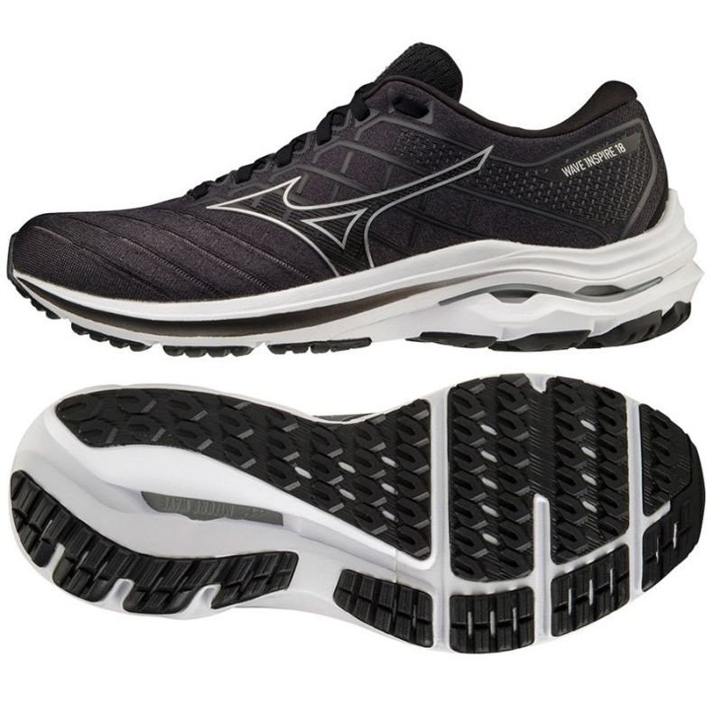 Mizuno Wave Inspire 18 M futócipő J1GC224404 fekete Mizuno Wave Inspire 18 M futócipő J1GC224404 fekete