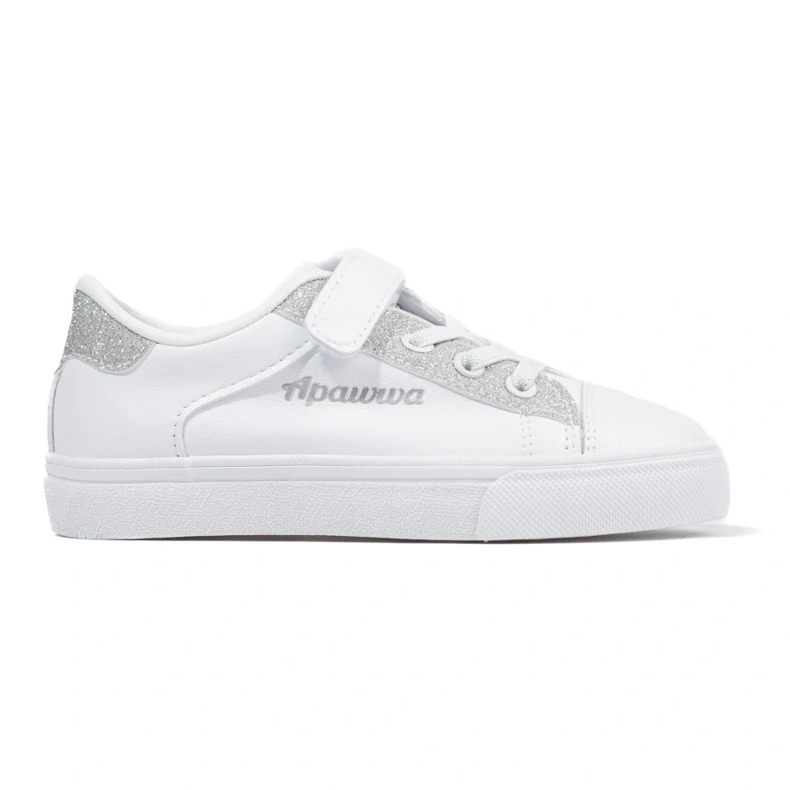 Fehér gyerek tornacipő ezüst csillámmal