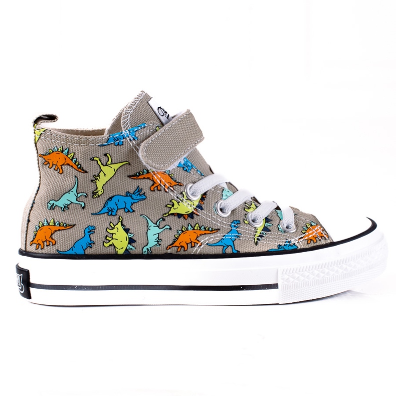 Magas tornacipő fiúknak Shelovet szürke dinoszauruszok