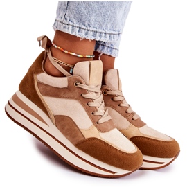 PS1 Női velúr sportcipő Barna-bézs Elise