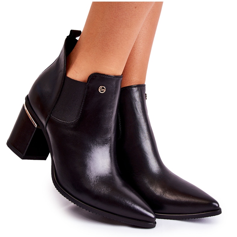 Bőr csizma magas sarkú Laura Messi 2506 fekete