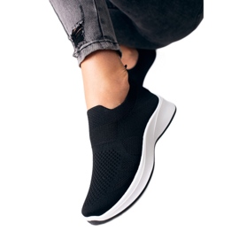 Női Shelovet fekete tornacipő fehér talppal