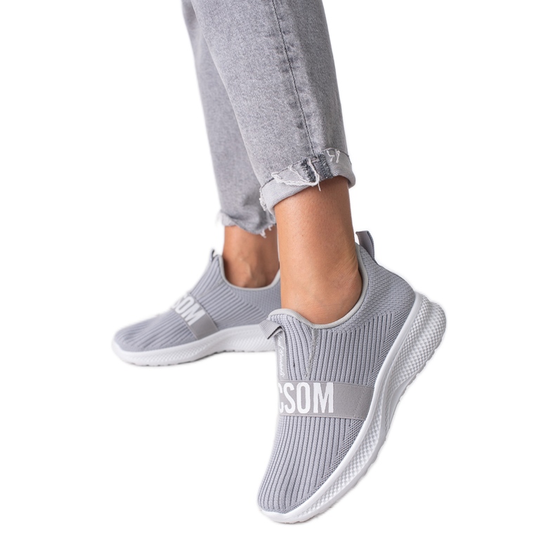 Shelovet női szürke textil tornacipő