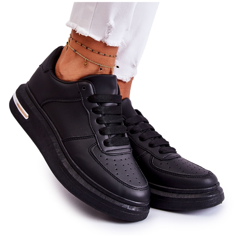 PG1 Klasszikus fekete Jennys bőr sportcipő