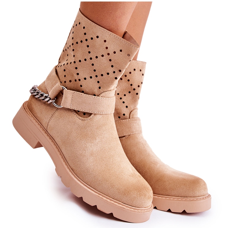 Áttört cipzárral Bézs Chantelle Lánc