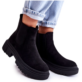 PS1 Fekete Lorea Suede Slip On Worker Boots