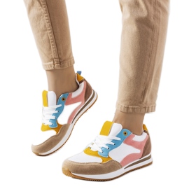 Kindler női fehér és barna tornacipő rózsaszín