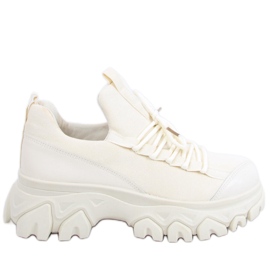 Huggy Beige magas talpú sportcipő bézs