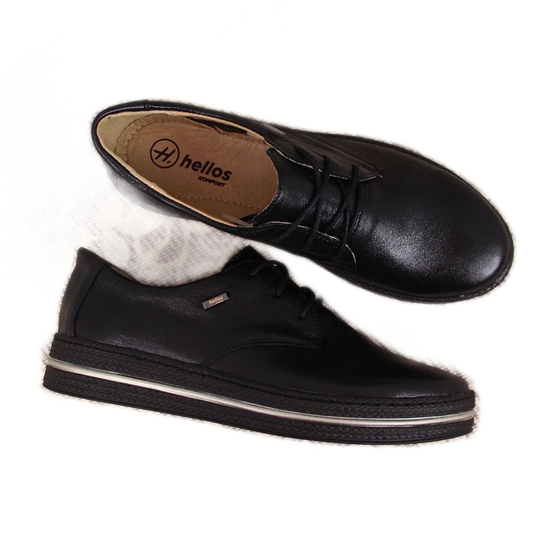 Fekete bőr női cipő Helios 380