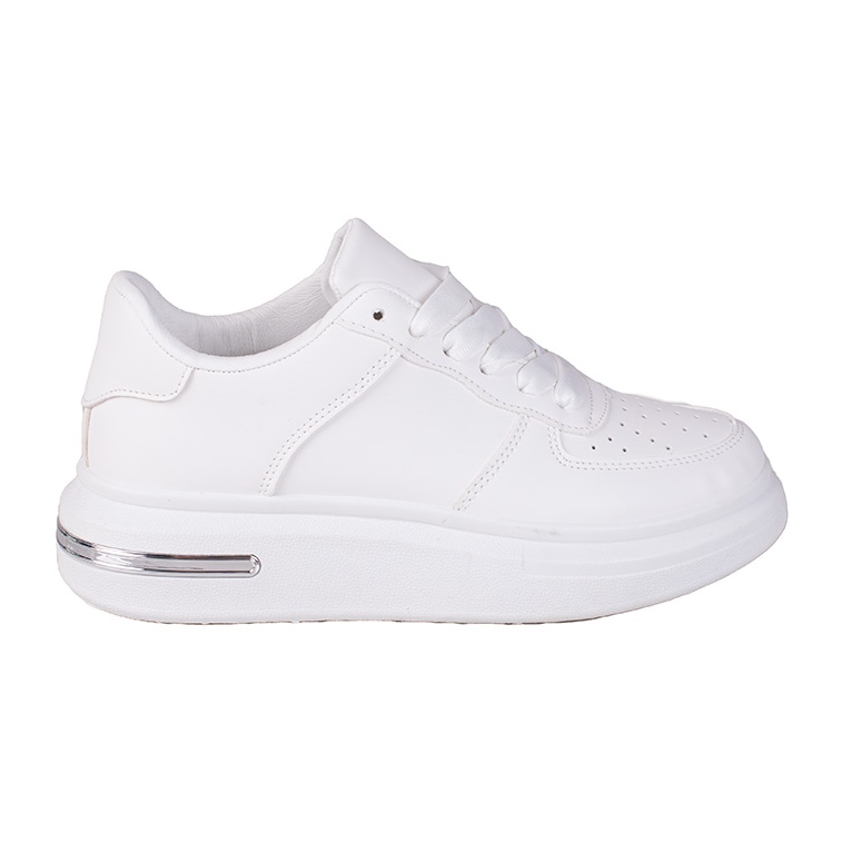 Ökológiai bőrből készült fehér Shelovet női tornacipő