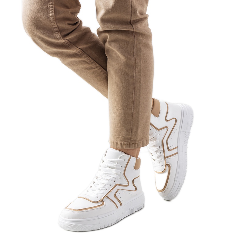 White Rosed boka tornacipő bézs