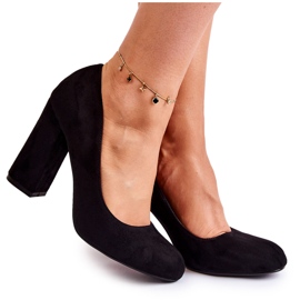 WT1 Klasszikus velúr szivattyúk a sarkon, fekete reiser