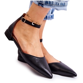 WD1 Női bőr balerina szandálok Spitz Black Caprise színben fekete WD1 Női bőr balerina szandálok Spitz Black Caprise színben fekete