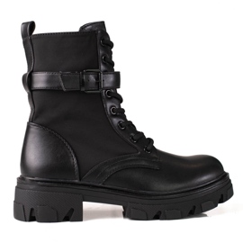 Fekete Shelovet női táskák vastag platformon