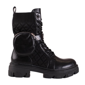 SHELOVET Black Shelvet női táskák tépőzáras zsebbel fekete