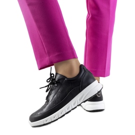 Fekete bőr Kaypa tornacipő