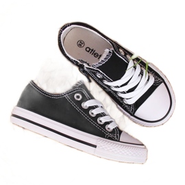 Fekete Atletico gyerek fűzős tornacipő alacsony tornacipő