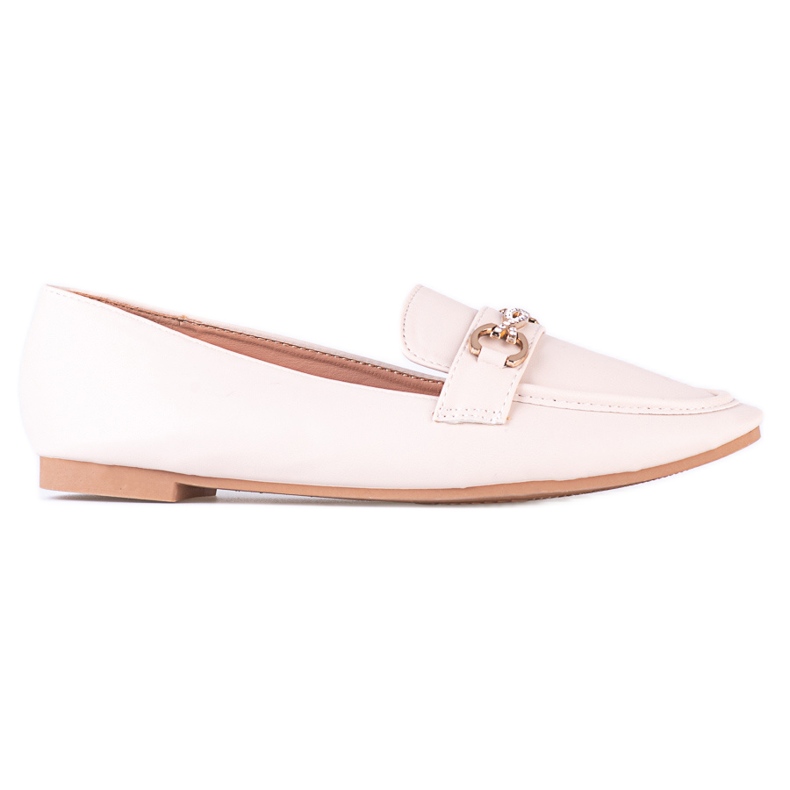 Klasszikus női Shelovet bézs mokaszin díszes