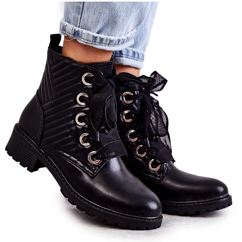 PG1 Fekete Torino steppelt csizma melegítéssel