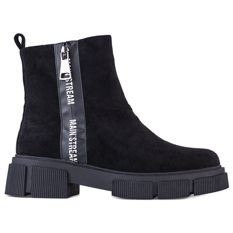 Shelovet fekete női csizma ökológiai velúrból