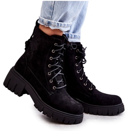 PG1 Női velúr meleg csizma cipzárral, fekete Emilien