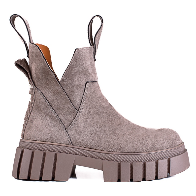 Női Shelovet barna csizma magas emelvényen