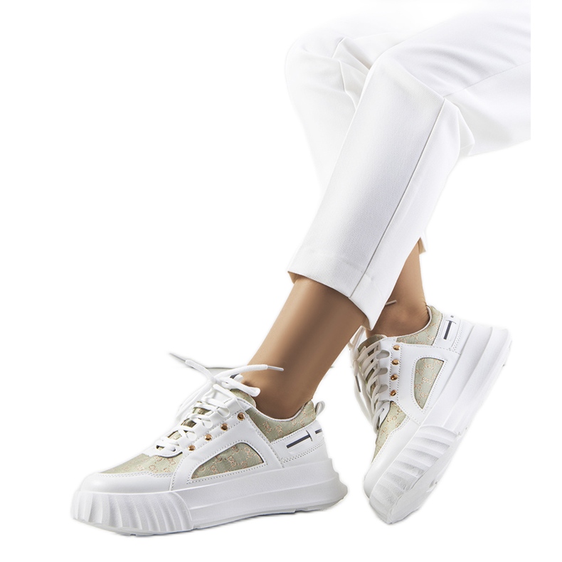 PA1 Heleno zöld tornacipője fehér