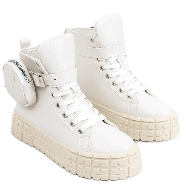 Bézs bokáig érő tornacipő Burn Beige